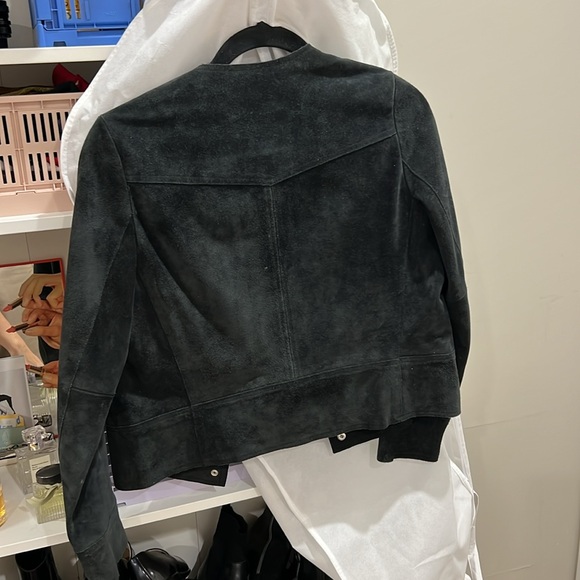 Isabel Marant Étoile Round Neck Black Suede Leather Jacket - Picture 6 of 7